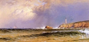 ALFRED THOMPSON BRICHER POSTER Faro scena costiera - Foto 1 di 1