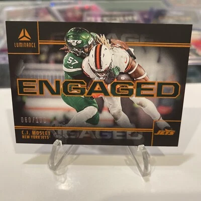 🇺🇸 2023 Panini Luminance C.J. MOSLEY Engaged Orange /100 Jets 🔥 CJ Mosley - Image 1 of 4
