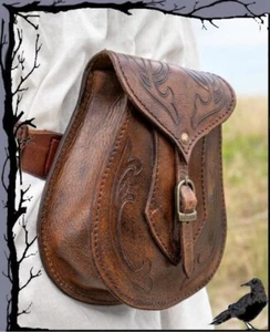Bolsa Larp medieval - bolsa de cinturón de cuero elfo Lorian Epic Armoury - Imagen 1 de 3