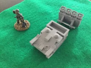 28mm/ 1:56th scale Bolt Action WW2 FDM RENAULT UE with Wurfrahmen 40 Rockets - Bild 1 von 1
