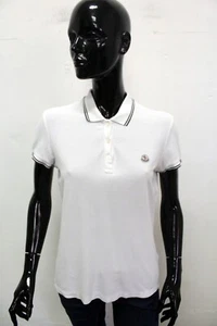 Moncler Polo Maglia Donna Taglia L Maglietta Bianca T-Shirt Manica Corta Cotone - Bild 1 von 13