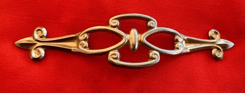 Antique French mid century modern drawer pull cabinet handle brass 3”centers Cover