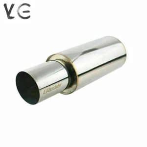 2.5'' ID 4.5'' Outlet Great Sound Exhaust Muffler Tips 6'' Body Resonator Tip - Picture 1 of 5