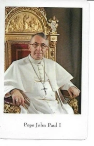 Heilige Karte des seligen Papstes Johannes Paul I plus eine große 1 3/4" Wundersame Medaille - Bild 1 von 9