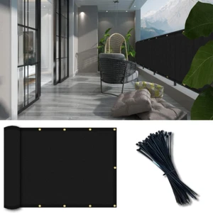 3X16' Balcony Privacy Screen Shield Cover, Apartments Railing Screen Fence with - Picture 1 of 10