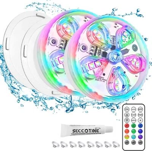4 Pack Submersible LED Lights, Underwater Led Lights with 16 Colors Changin - Picture 1 of 6