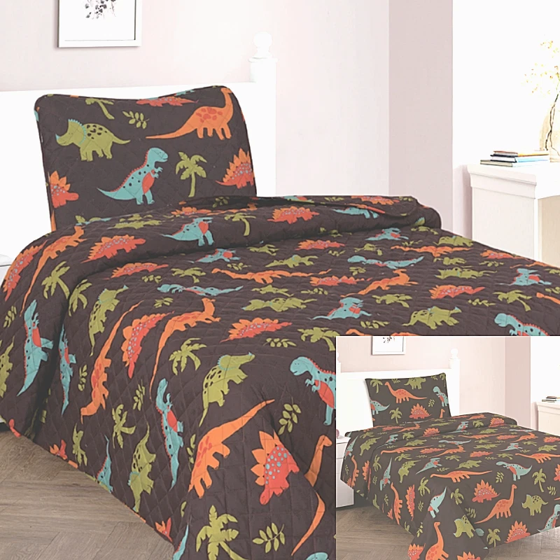 NEW 5PC QUILT BEDSPREAD WITH SHEET SET BED DRESSING BEDDING FOR KIDS TEENS  - Image 1 of 1