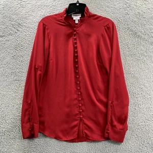 Express Portofino Shirt Womens Medium Button Up Blouse Top Slim - Picture 1 of 8