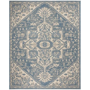 SAFAVIEH Indoor Outdoor BHS138N Beach House Cream / Blue Rug - Picture 1 of 27