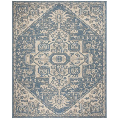 SAFAVIEH Indoor Outdoor BHS138N Beach House Cream / Blue Rug - Image 1 of 4