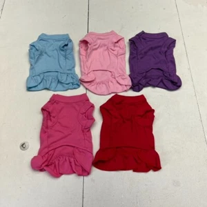 Qwinee 5 Pack Multicolored Ruffle Cat Dresses Size X-Small NEW - Picture 1 of 6