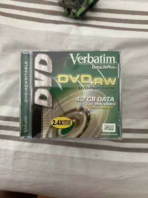 10 Verbatim Blank DVD+RW DVD+Rewritable 2.4x 4.7GB 120 Min Video SEALED!!! - Image 1 of 2