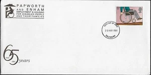 1981 Year of the Disabled Papworth and Enham 65 Years First Day Cover - Picture 1 of 2