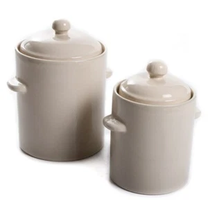Gärtopf Sauerkrauttopf Keramikfass Einlegetopf Gurkentopf Creme 2,5L 5L 10L Wahl - Bild 1 von 6