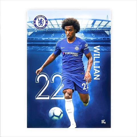 WILLIAN Chelsea FC 2018/19 A2 Player Football Poster - NEW Cover