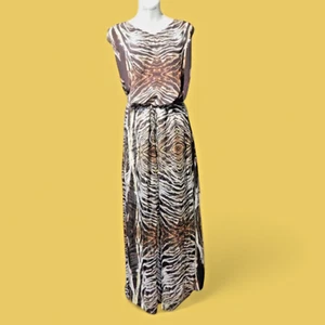 ALEXIS new Belen silk tiger stripe corset-back tank flared pants dress set S 1D - Picture 1 of 11