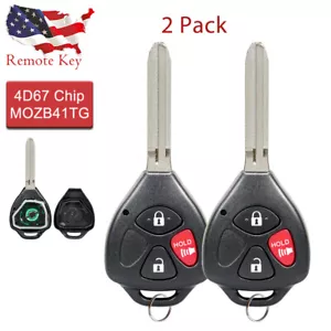 2 Replacement For 2005 2006 2007 2008 2009 2010 Scion TC Car Key Fob Remote 4D67 - Picture 1 of 7
