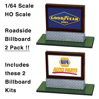 Modelos de carreras reales — Vallas publicitarias GOODYEAR & NAPA escala 1/64 Hot-Wheels / Coches AFX Foto 1 de 4