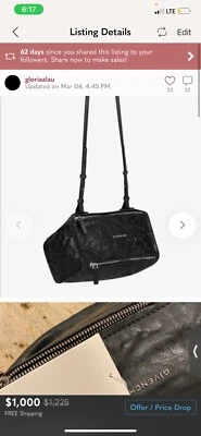 GIVENCHY МИНИ PANDORA СУМКА В СОСТАРЕННОЙ КОЖЕ - Изображение 1 из 4