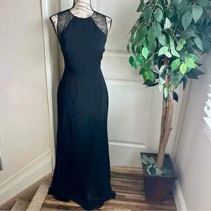 Vestido de noche Nicole Bakti Y2K panel de malla sin mangas negro talla 6 - Imagen 1 de 16