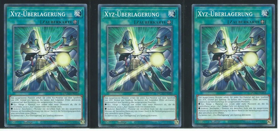 YU GI OH 3x XYZ ÜBERLAGERUNG  DUAD-DE088  COMMON 1.AUFLAGE - Bild 1 von 1