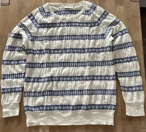 CLOSED leichter Pullover Leinen weiß blau Gr. 40 - Bild 1 von 9