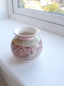 Vintage Jersey Pottery Bulbous Vase 9cm High Earthy Colours Autumnal - Picture 1 of 5