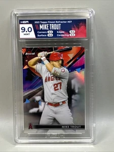 Topps Finest Refractor #57 Mike Trout HGA 9 2021 - Imagen 1 de 1