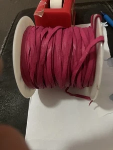 Kangaroo Leather Lace Total 40 Metres 1 mm Thick 4.0 mm Wide Magenta Colour New - Picture 1 of 3