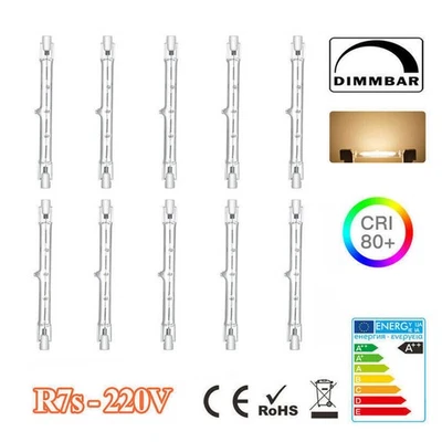 LED R7s Halogenstab 60W100W150W200W300W500W1000W 1500W 78mm118mm189mm254mm - Bild 1 von 4