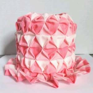 Vintage Rosa Gingham Gesmokter Toilettenpapierbezug MCM Plissee Badezimmer Handarbeit - Bild 1 von 6
