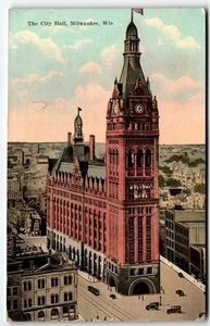 Postal Ayuntamiento Milwaukee Wisconsin WI DB PM 1922 - Imagen 1 de 2