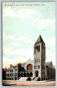Vintage St. Lukes M.E. Church Postcard Dubuque Iowa 1909 - Picture 1 of 2