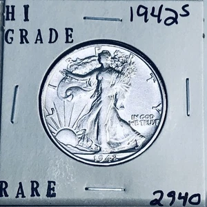 1942 S LIBERTY WALKING SILVER HALF DOLLAR HI GRADE U.S. MINT RARE COIN 2940 - Picture 1 of 3
