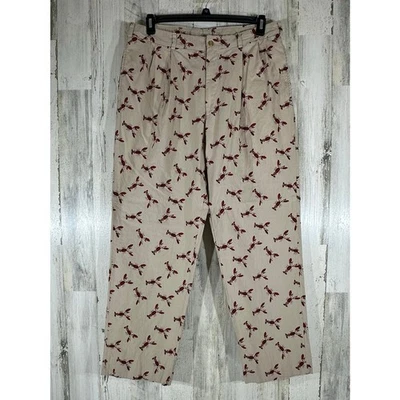 Bills Khakis Mens Pants Size 36x30 Mid Rise Beige Red Crawfish Lobster Crawdad  - Image 1 of 4