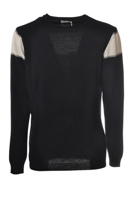 Elegant Daniele Alessandrini crewneck sweater in premium blue wool style - Image 1 of 4