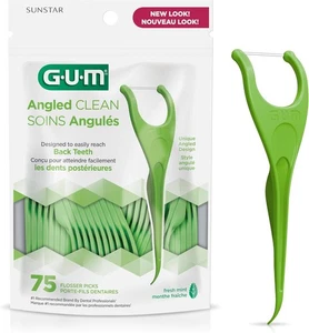 GUM Angled Floss Picks, Perfect for Tight Teeth, Extra 75 Count (Pack of 1) - Picture 1 of 9