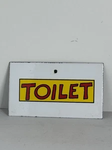 Vintage Small Porcelain TOILET Sign Bathroom - Picture 1 of 8