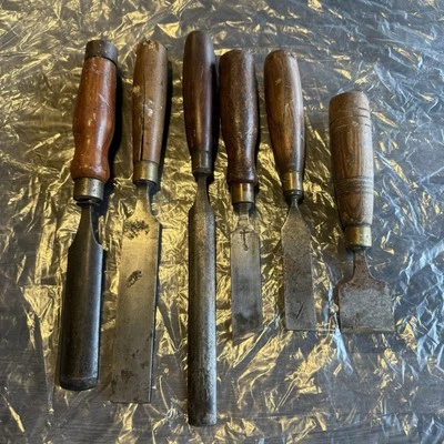 I Sorby Wood Chisel Gouge Turning Set Vintage Carpentry Wood Work Antique 6 Pc - Image 1 of 4