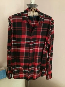 Polo Ralph Lauren Retro Rojo Búfalo Cuadros Franela Talla M - Imagen 1 de 6