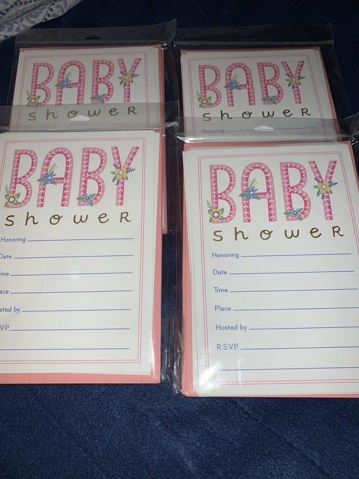 Hallmark Cares Girl Baby Shower Invitations w/Envelopes Pack Of 10