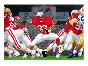 Rick Rush ROSAS PARA LOS TEJONES Edición Limitada Serigrafía Wisconsin Fútbol - Imagen 1 de 1