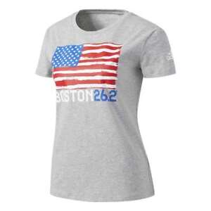 Adidas Women's US Flag Boston Marathon 26.2 T-Shirt NWT