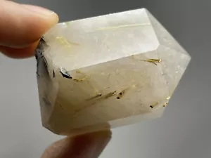 Quarzo Rutilato Dorato Naturale 76,7g Cristallo TORRE Lucido Guarigione Eterica L4 - Foto 1 di 12