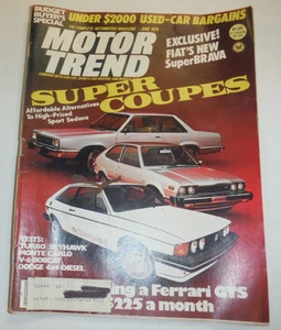 Motor Trend Magazine Super Coupes & Fiat's New Brava June 1978 123014R2 - Picture 1 of 1