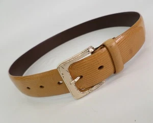 Liz Claiborne Italian Calf Leather Belt Large 32 Lizard Print Brown 29286 - Picture 1 of 8