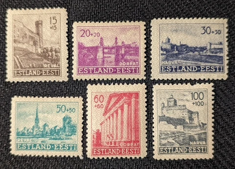 Estonia WWII Occup #Mi4b-Mi9b MNH 1941 Reconstruction [YTOA4-OA9 NB1-6] Cover