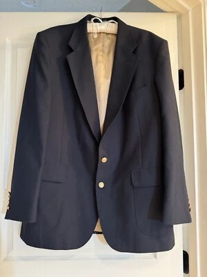 Savile Row Sport Coat Jacket Men's 46L Navy Blue - Image 1 of 4