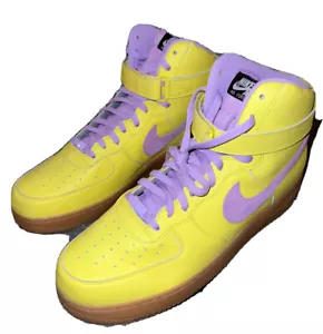 NEW! Nike Air Force 1 High Men's ESS NBY DN4168 991 Yellow Purple Size 16 Custom - Picture 1 of 11