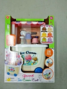 Playgo Toys Kids Ice Cream Cart Stand Role Play Gourmet Ice Cream Cart 28 Piece - Picture 1 of 3